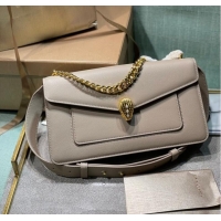 Buy Fashionable Bvlgari Serpenti Forever leather small crossbody bag 292833 gray