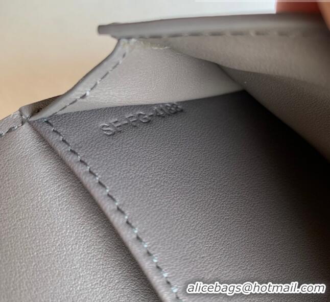 Top Quality Celine Palm-Grained Leather Large Strap Wallet CE1826 Grey/White 2022