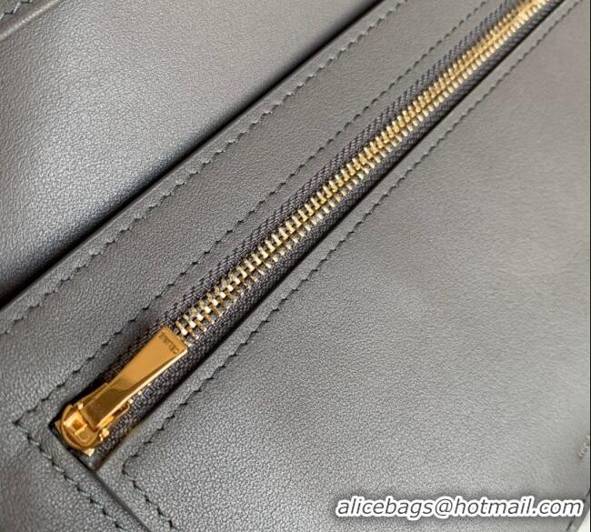 Top Quality Celine Palm-Grained Leather Large Strap Wallet CE1826 Grey/White 2022