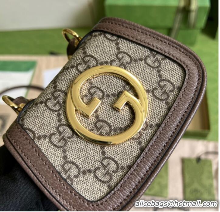 New Fashion Gucci Blondie card case wallet GG Supreme canvas 698635 brown