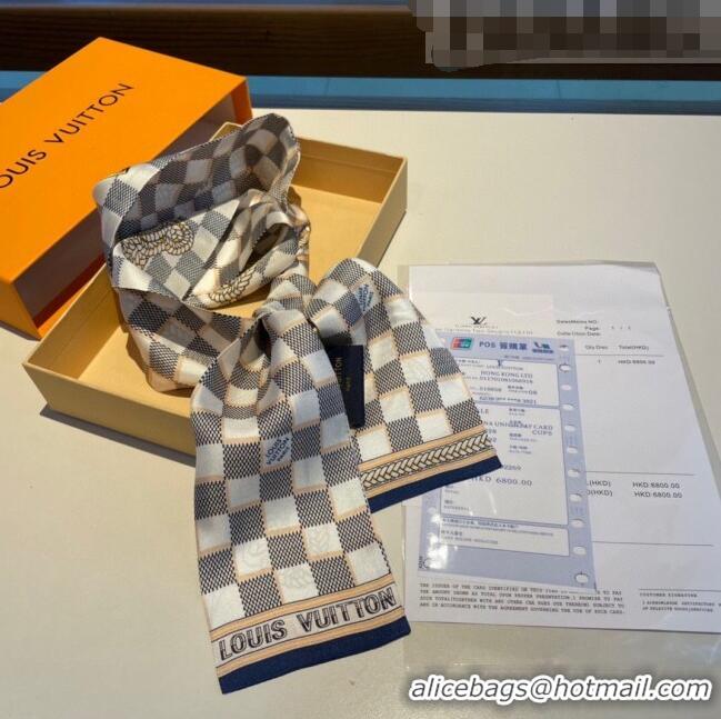 Big Discount Louis Vuitton Damier Silk Bandeau Scarf 6x120cm 0726 2022