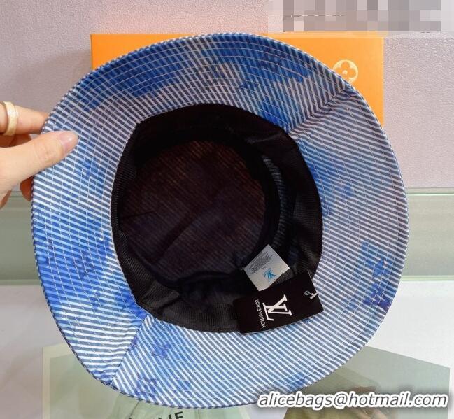 Super Quality Louis Vuitton Watercolor Bucket Hat 053173 Blue 2022