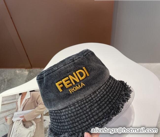 Modern Classic Fendi Denim Bucket Hat 091527 Black 2022