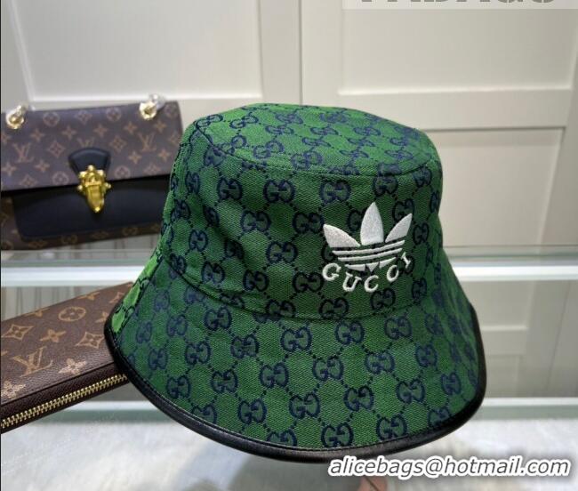 Most Popular adidas x Gucci GG Bucket Hat 081837 Green 2022