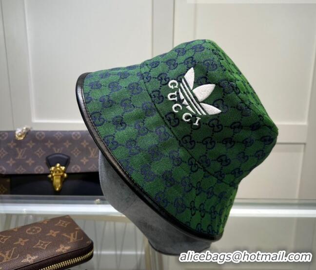Most Popular adidas x Gucci GG Bucket Hat 081837 Green 2022