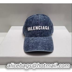 Big Discount Balenciaga Denim Baseball Hat 706106 Dark Blue 2022