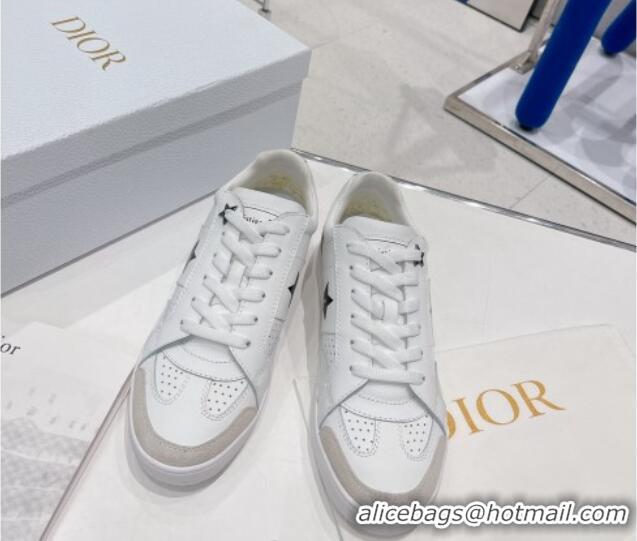 Charming Dior Calfskin Star Sneakers White/Grey 052640
