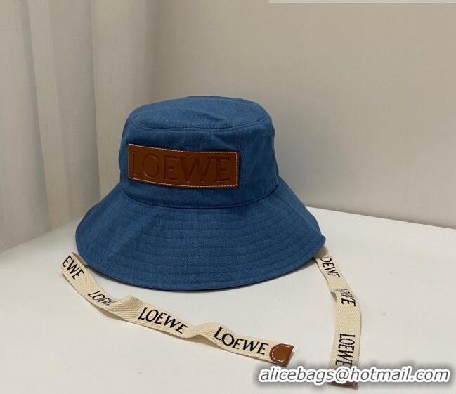 Buy Classic Loewe Denim Bucket Hat LH2444 Blue 2022