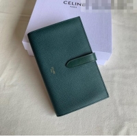 Buy Inexpensive Celine Palm-Grained Leather Large Strap Wallet CE1826 Green 2022