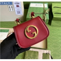 Famous Brand Gucci mini Blondie card case wallet 698635 Burgundy