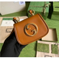Top Quality Gucci mini Blondie card case wallet 698635 Dark orange