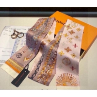 Fashion Grade Louis Vuitton Silk Bandeau Scarf 8x120cm 040123 Pink 2022