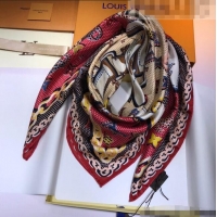 Good Looking Louis Vuitton Silk Square Scarf 90x90cm LVS41314 Red 2022