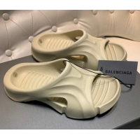 Best Product Balenciaga Rubber Slide Sandals Beige 0620154