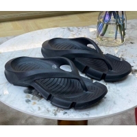 Low Cost Balenciaga Rubber Thong Slide Sandals Black 0620155