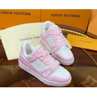 Best Product Louis Vuitton LV Trainer Sneakers White/Light Pink 052376