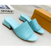 Pretty Style Louis Vuitton Magnetic LV Heel Slide Sandals 3.5cm Blue 062003