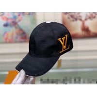 Famous Brand Louis Vuitton Canvas Basball Hat LV2360 Black/Gold 2022