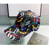 Well Crafted Gucci Print Baseball Hat 053146 Black 2022