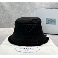 Top Quality Prada Canvas Bucket Hat 6946 Black 2022