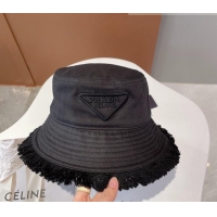 Buy Cheap Prada Fringe Canvas Bucket Hat PA2775 Black 2022