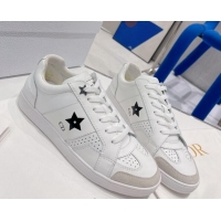 Charming Dior Calfskin Star Sneakers White/Grey 052640