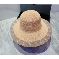 Unique Style Loewe Straw Wide Brim Hat 033121 Beige/Grey 2022