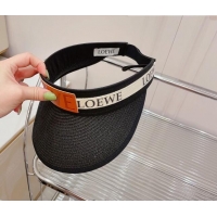 Low Cost Loewe Straw and Visor Hat with Logo Band LH2442 Black 2022