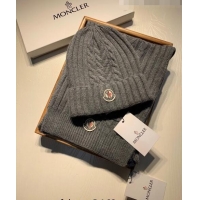 Cheapest Moncler Knit Hat and Scarf Set 0923 Dark Grey 2022