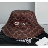 Newly Launched Celine Triomphe Canvas Bucket Hat CE2213 Brown 2021