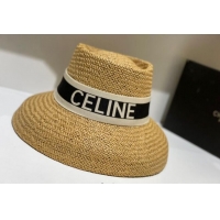 Sumptuous Celine Staw Bucket Hat with Logo Band CE2435 Khaki 2021