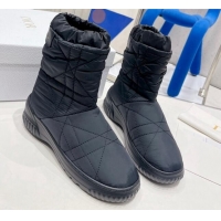 Fashion Dior Frost Ankle Boots in Cannage Nylon and Shearling Black 092140