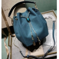 Good Product BVLGARI Original Snake Skin Bucket Bag B287614 Blue
