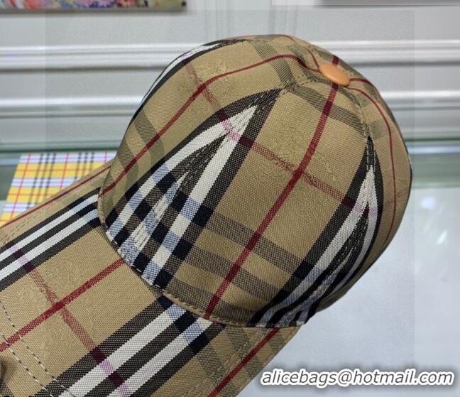 Well Crafted Burberry Check Baseball Hat 110489 Beige 2021