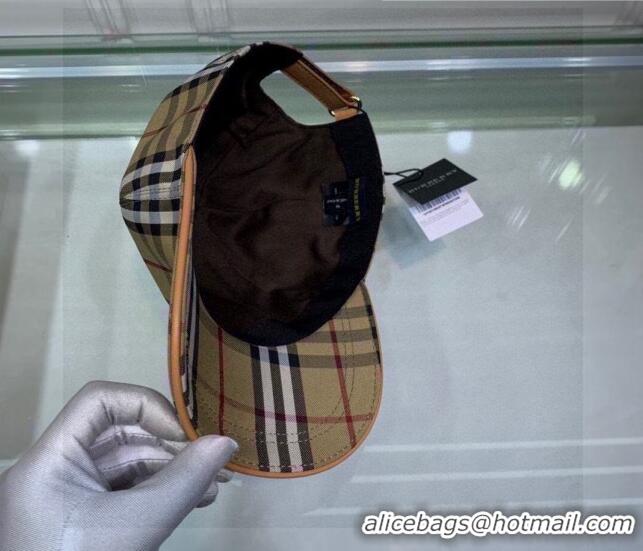 Well Crafted Burberry Check Baseball Hat 110489 Beige 2021