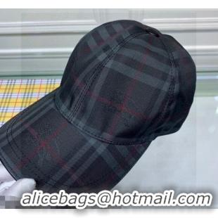 Buy Promotional Burberry Check Baseball Hat 110490 Black 2021