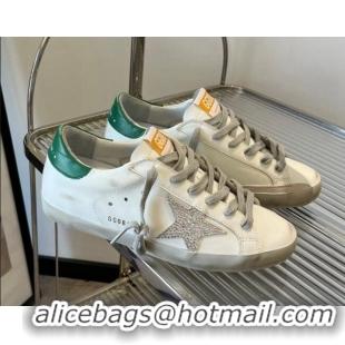 Unique Style Golden Goose Super-Star Calfskin Sneakers White/Green 809109