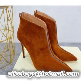 Unique Style Jimmy Choo Suede Heel Ankle Boots 10.5cm Brown 090931