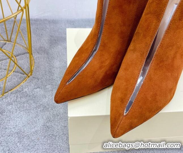 Unique Style Jimmy Choo Suede Heel Ankle Boots 10.5cm Brown 090931