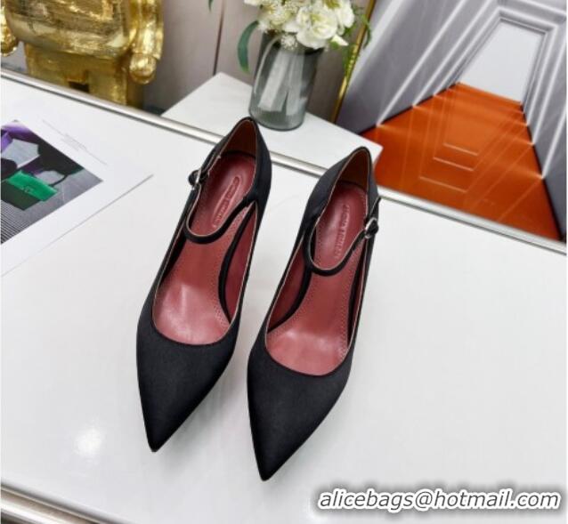 Pretty Style Amina Muaddi Silk High Heel Platform Pumps 15cm Black 0620137