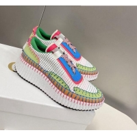 Chic Discount Chloe Nama Stitching Sneakers C1237 White/Green 2022