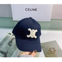 Famous Brand Celine Canvas Baseball Hat CE8711 Blue 2022
