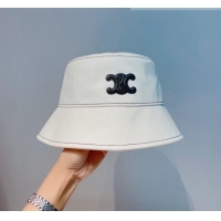 Promotional Celine Triomphe Canvas Bucket Hat 060168 White 2022