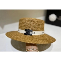 Pretty Style Celine Straw Wide Brim Hat 053162 Khaki 2022