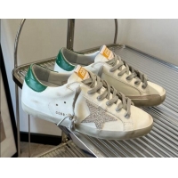Unique Style Golden Goose Super-Star Calfskin Sneakers White/Green 809109