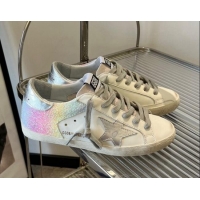 Charming Golden Goose Super-Star Calfskin Sneakers White/Rainbow 0809111