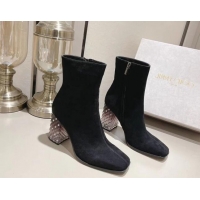 Fashion Jimmy Choo Ibyrelle Suede High Heel Ankle Boots 8.5cm Black 0825111