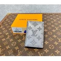 Inexpensive Louis Vuitton Men's Pocket Organizer Wallet in Monogram Shadow Leather M81382 Anthracite Grey 2022