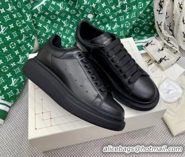 Best Price Alexander McQueen Oversized Sneakers in Silky Calfskin All Black 072342
