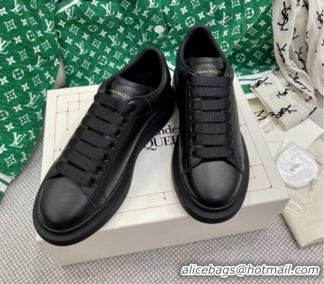 Best Price Alexander McQueen Oversized Sneakers in Silky Calfskin All Black 072342